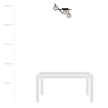 Emibig plafon Smart 3 3xE14 czarno/dymiony 1104/3