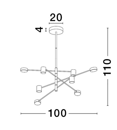 Luces Exclusivas lampa wisząca LED Abel ściemnialna Ø 100 cm 40W 690lm 3000K IP20 czarna LE43205