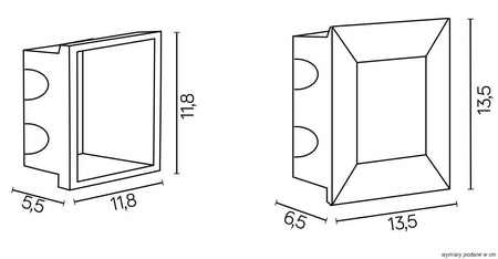 Su-ma oprawa ścienna zewnętrzna LED Mur Led 3,5W 195lm 3000K stalowa IP65 D 04