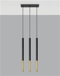 Sollux lampa wisząca Mozaica 3L 3xG9 czarno/złota SL.0892