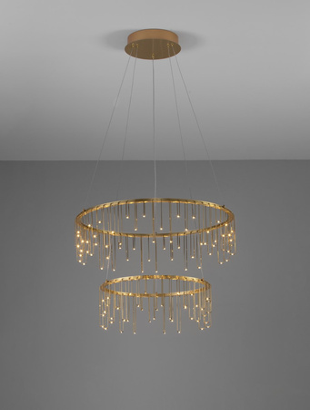 Luces Exclusivas lampa wisząca LED Huaraz ściemnialna Ø 65 cm 41W 3317lm 3000K IP20 złota LE44453