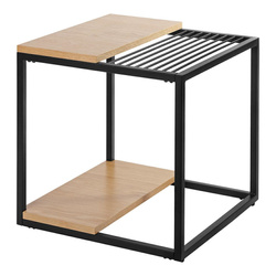 King Home Stolik GALLER dąb - gazetnik, MDF, metal 1522