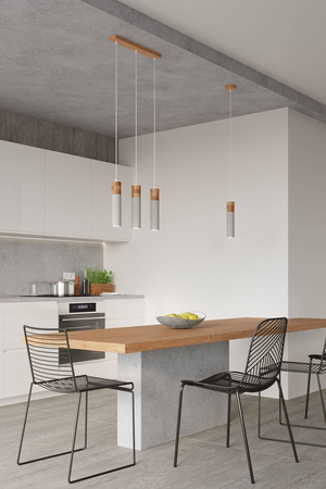 Sollux lampa wisząca Zane 3 3xGU10 szaro/drewniana SL.0967