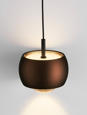 Luces Exclusivas lampa wisząca LED Lima Ø 9,6 cm 13W 922lm 3000K IP20 brązowa LE44281