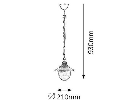 Rabalux lampa wisząca zewnętrzna Barcelona E27 złota IP43 8678