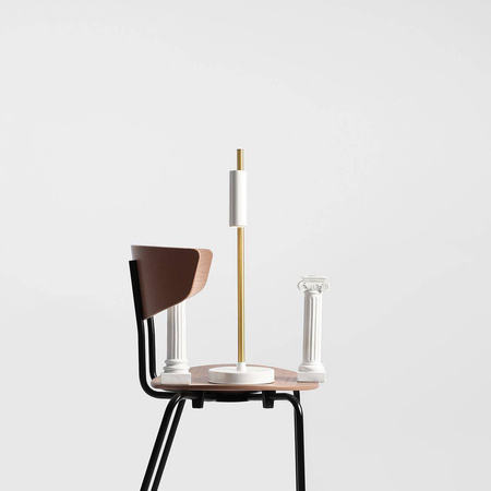 Aldex lampka biurkowa Trevo GU10 biało/mosiężna 1097B40