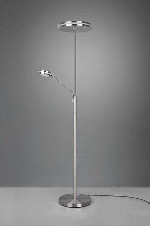 Trio lampa podłogowa LED Franklin 35W 4100lm + 6,5W 650lm 2700/3200/4000K srebrna ściemnialna 181cm 426510207