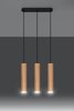 Sollux lampa wisząca Lino 3 GU10 czarno/drewniana SL.0638