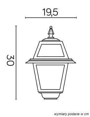 Su-ma latarnia uliczna (głowica) Witraż E27 czarna/patyna IP43 K 1018 N