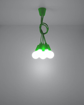 Sollux lampa wisząca Diego 5 5xE27 zielona SL.0583