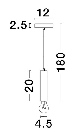 Luces Exclusivas lampa wisząca LED Bajan Ø 4,5 cm E27 1x12W IP20 wys. klosza 20 cm złota LE43380