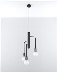 Sollux żyrandol / lampa wisząca Duomo 3m E27 czarna SL.0302