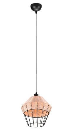 RL lampa wisząca Borka E27 czarno/naturalna R31261936