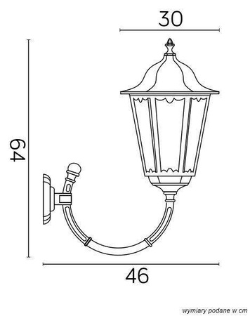 Su-ma kinkiet zewnętrzny Retro Maxi E27 czarny/patyna IP43 K 3012/1/BD g