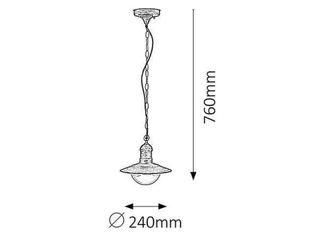Rabalux lampa wisząca zewnętrzna Oslo E27 złota IP44 8737