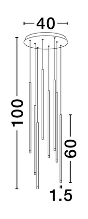 Luces Exclusivas lampa wisząca LED Buga ściemnialna Ø 40 cm 40W 1760lm 3000K IP20 czarna LE43486