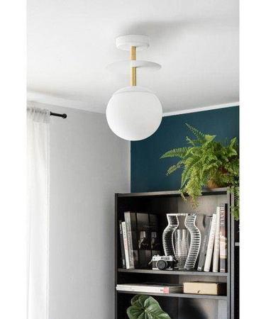 Ummo plafon Plaat B E27 biały z mosiądzem PLB11303