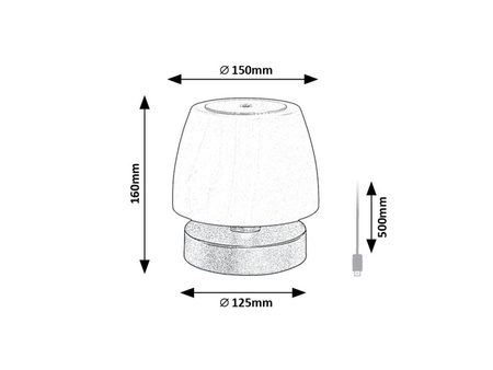 Rabalux lampa stołowa Odera LED 3W 140lm 3000K czarna IP44 7040