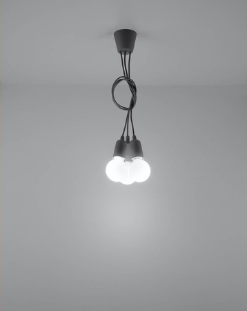 Sollux lampa wisząca Diego 3 E27 szara SL.0576