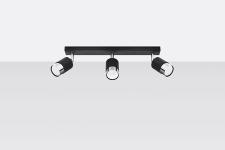 Sollux plafon (reflektorki) Nero 3 3xGU10 czarny/chrom SL.1066