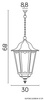 Su-ma lampa wisząca zewnętrzna Retro Maxi E27 czarna/patyna IP43 K 1018/1/BD