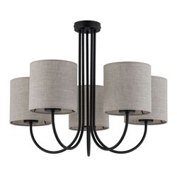 TK Lighting plafon Torens 5xE27 czarno/szary 4632
