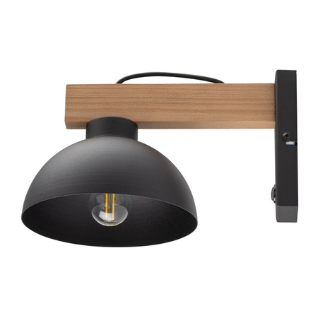 TK Lighting kinkiet Oslo E27 czarno/drewniany 4961