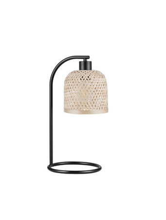 Luces Exclusivas lampka biurkowa Talitas E27 1x12W IP20 wys. 41 cm czarno/naturalna LE44512