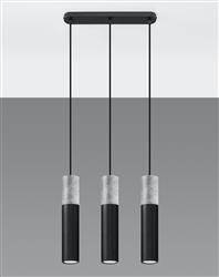 Sollux lampa wisząca Borgio 3 GU10 czarno/betonowa SL.0652