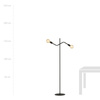 Emibig lampa stojąca Frix LP2 2xE27 czarna 150cm 1126/LP2