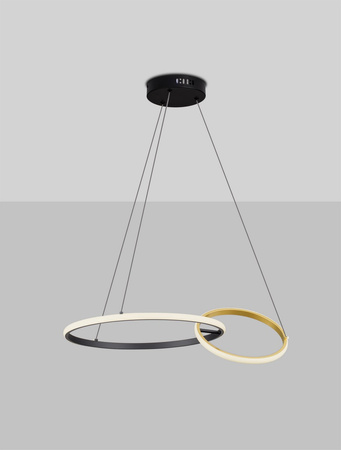 Luces Exclusivas lampa wisząca LED Chulumani ściemnialna Ø 63 cm 36W 1620lm 3200K IP20 czarno/złota LE44820