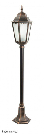 Su-ma lampa stojąca zewnętrzna Retro Classic II E27 czarna/patyna 115cm IP43 K 5002/2/H