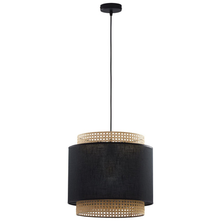 TK Lighting lampa wisząca Boho E27 czarno/naturalna 6542