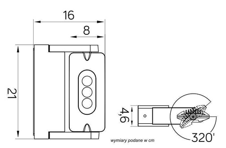 Su-ma kinkiet zewnętrzny LED RADIUS 3W 605lm 4100K srebrny IP54 6144S-1