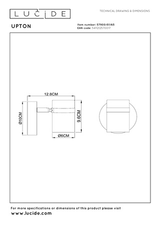 Lucide lampa sufitowa Upton 1xGU10 dymny szary 57900/01/65