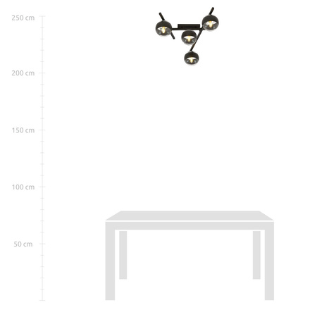Emibig plafon Smart 4 4xE14 czarny 1105/4