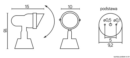 Su-ma lampa stojąca zewnętrzna Prit GU10 czarna 18cm IP54 TO 3446