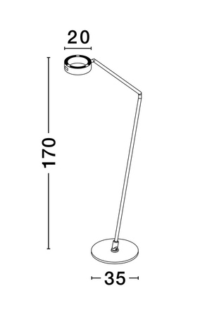 Luces Exclusivas lampa podłogowa LED Almay ściemnialna Ø 66 cm 23W 1853lm 3000K IP20 wys. 170 cm czarna LE44609