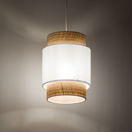 TK Lighting lampa wisząca Boho E27 biało/naturalna 5652
