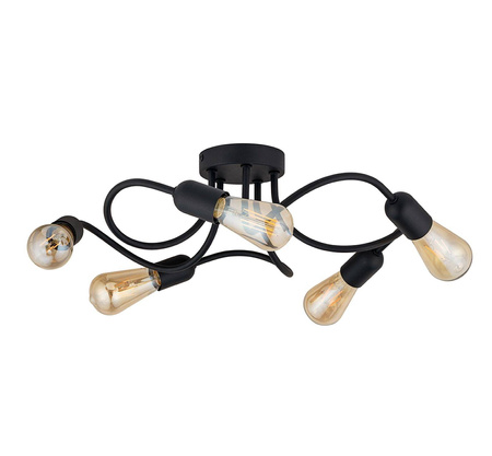 TK Lighting plafon Wave 5xE27 czarny 4408