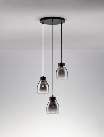 Luces Exclusivas lampa wisząca LED Moche Ø 32 cm E27 3x12W IP20 czarna LE44341