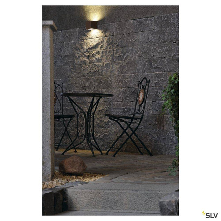 SLV kinkiet zewnętrzny Sitra Cube 2xGX53 rdzawy IP44 232537