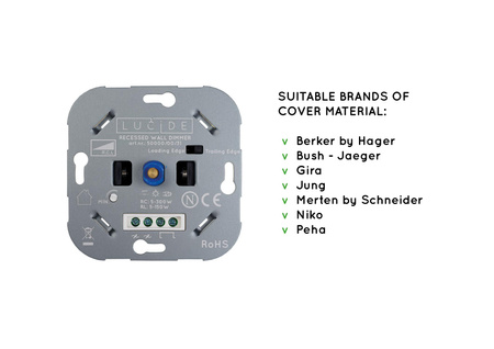 Lucide ściemniacz Recessed Wall Dimmer biały 50000/00/31