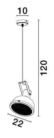 Luces Exclusivas lampa wisząca LED Bancos Ø 22 cm E27 1x12W IP20 czarna LE43713