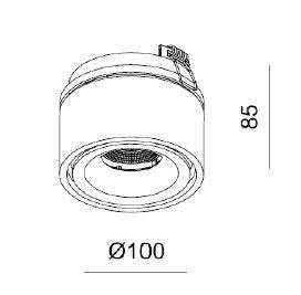 Mistic Lighting plafon techniczny LED Broken In 9W 923lm 3000K 48° DIM (ściemnialny) wpuszczany biały MSTC-05410992