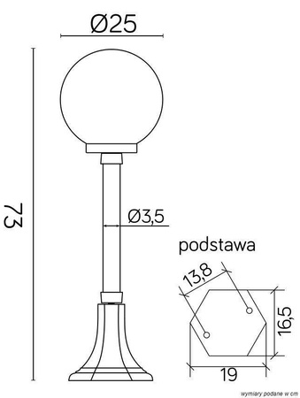 Su-ma lampa stojąca zewnętrzna Kule Classic E27 czarna/patyna 73cm IP43 K 5002/3/KP 250 OP