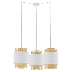 TK Lighting lampa wisząca Boho 3xE27 biało/naturalna 6537