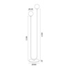 Argon lampa podłogowa Ferrone 2xE14 czarno/mosiężna 146cm 7073