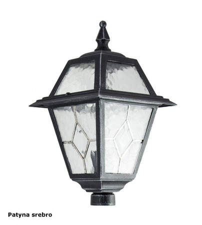 Su-ma latarnia uliczna (głowica) Witraż E27 czarna/patyna IP43 K 1018 N