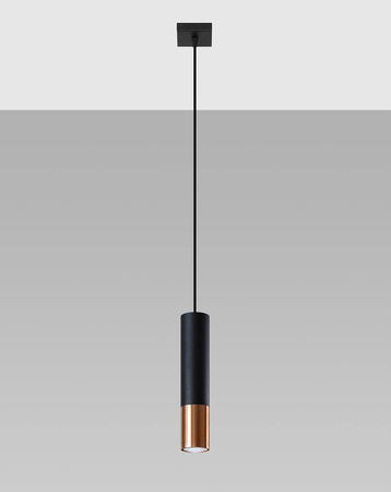 Sollux lampa wisząca Loopez 1 GU10 czarno/miedziana SL.0946